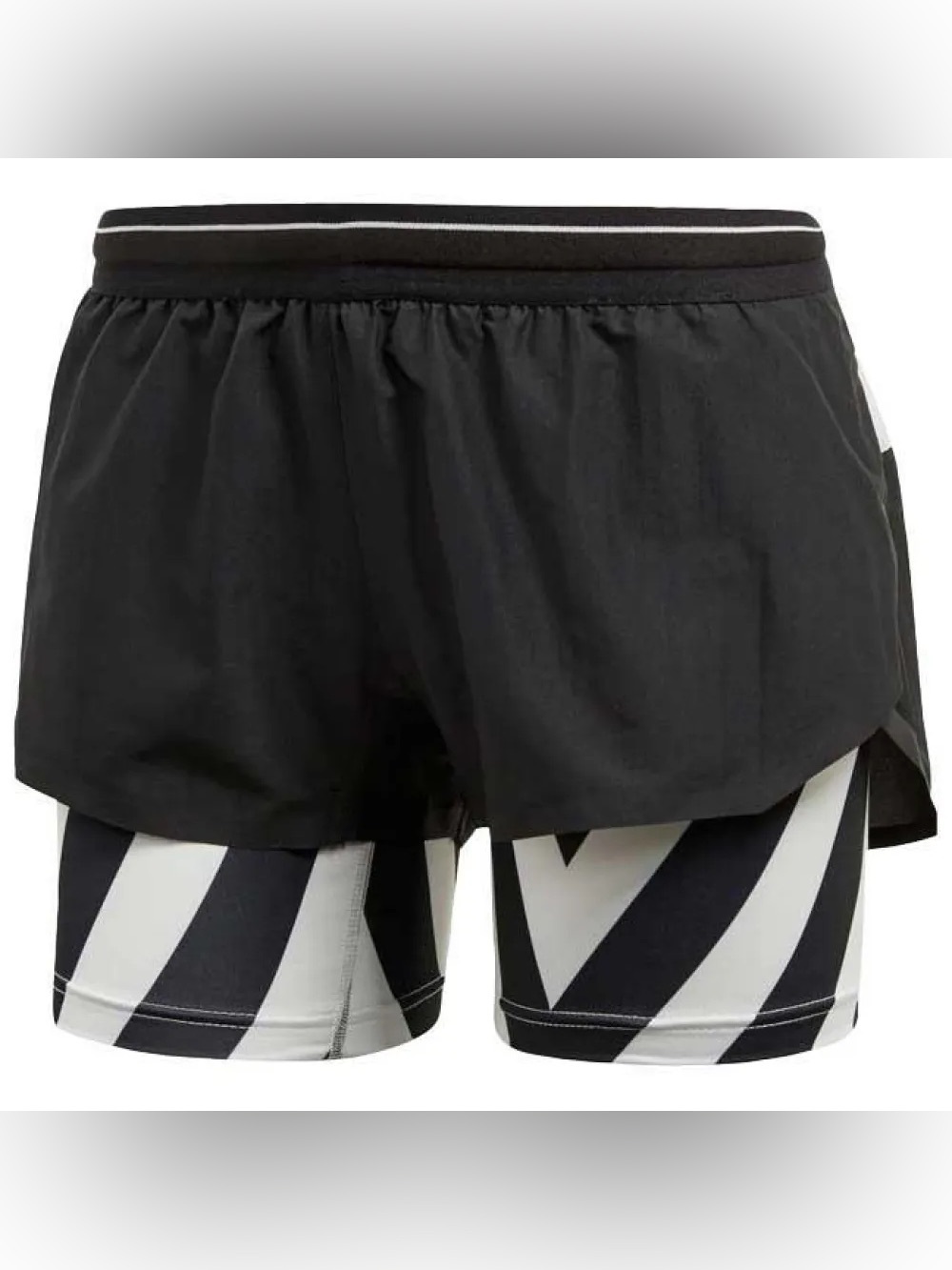 Adidas x Parley Agravic Terrex 2 in 1 Running Shorts Black and White Med NEW